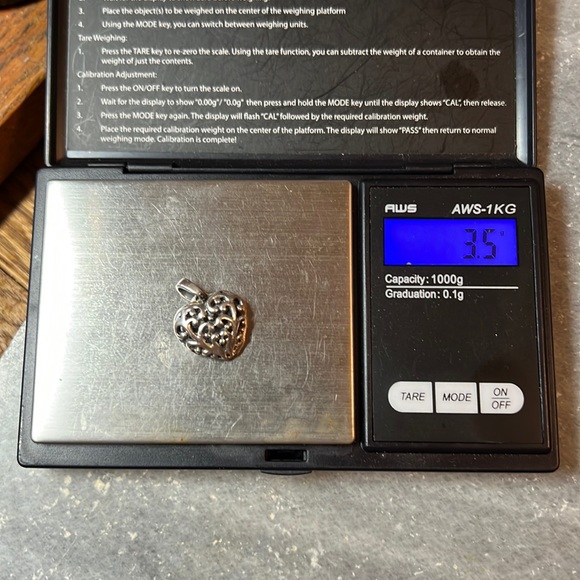 Sterling Silver Scroll Open Heart Small Charm or Pendant - Picture 17 of 17